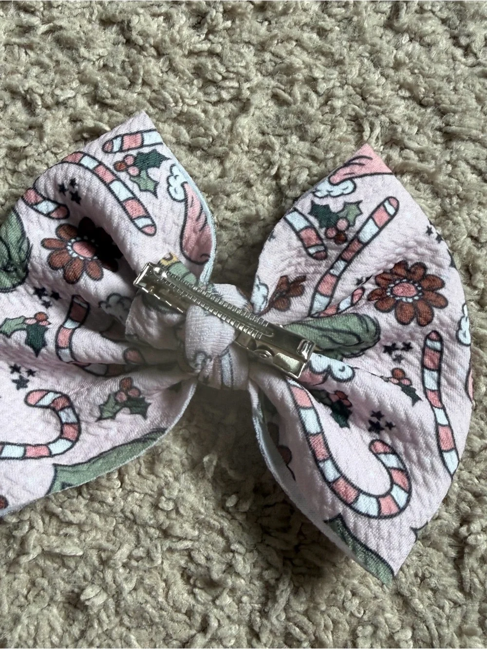Handmade Grinch Christmas Hair Bow Clip Set of 2